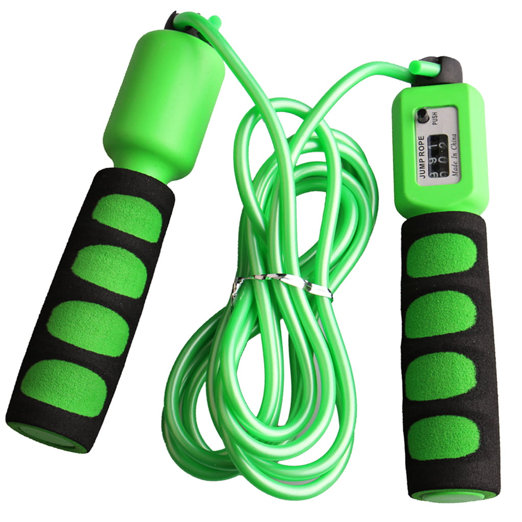 Electronic Counting Skip Rope Adult Child PVC Sponge Handle Fitness Jump Rope 