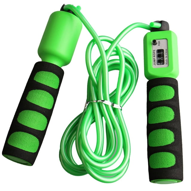 Saltar la cuerda para mujeres, hombres, adultos y Cuerda de saltar profesional Verde kusrkot Cuerdas para saltar con contador