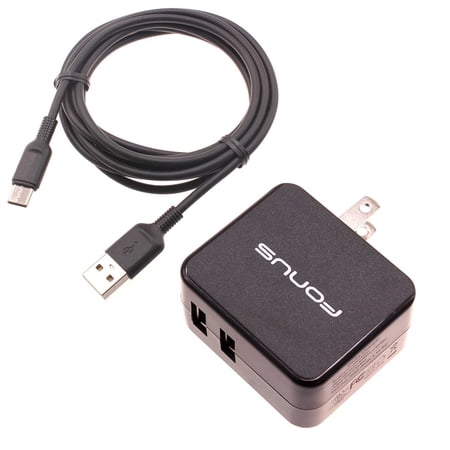 17W Home Charger for Motorola Edge Plus (2023)/(2022) - 2-Port USB 3.4A Type-C Cable 6ft Power