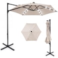 thumbnail image 1 of Costway 10 FT Patio Cantilever Umbrella Large Offset Hanging Umbrella with Solar LED Lights Beige, 1 of 10
