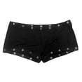 thumbnail image 4 of Arlun Women's Summer Mini Shorts Trendy Y2k Style Printed and Stripes Stretch Low Rise Tight Hot Pants Comfortable 2026 Fashionable Daily Wear 5-Black S, 4 of 4
