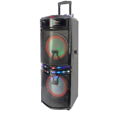 Befree Sound Dual 10 Inch Subwoofer Bluetooth Portable Party Speaker with Sound Reactive Party Lights, USB- SD Input,