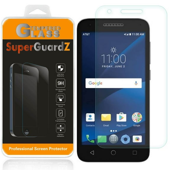 [2-Pack] For Alcatel idealXCite - SuperGuardZ Tempered Glass Screen Protector, Anti-Scratch, 9H Hardness, Anti-Bubble, Anti-Shock