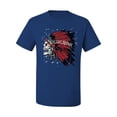 thumbnail image 2 of Wild Bobby, Vintage Distressed Legends Skull Pop Culture Men's Graphic T-Shirt, Royal, Small, 2 of 3