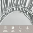 thumbnail image 5 of LammaLoe Extra Deep Pocket Twin Sheets set, Fits 18"-24" Mattress, 4 Piece Soft Microfiber Bed Sheet Sets, Light Gray, 5 of 8