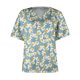 thumbnail image 3 of Gibobby Playeras Mujer Camisetas Cuello V Camiseta suelta informal con cuello en V para mujer, blusa manga corta con estampado(Azul,G), 3 of 4