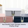thumbnail image 2 of stanreset Jewelry Box Storage Earrings Organizer Double Layer Ring Case Pendants Fashionable Storing Packaging Container White, 2 of 6