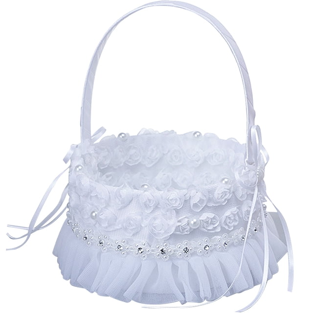 Cesta de flores para niña, elegante cesta de flores para boda, suministros de decoración para boda