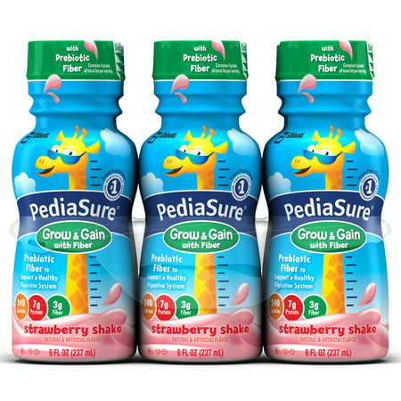 PediaSure Grow & Gain With Fiber, Kids’ Nutritional Shake, With Protein, DHA, And Vitamins & Minerals, Strawberry, 8 fl oz, (Best Food For Babies To Gain Weight)