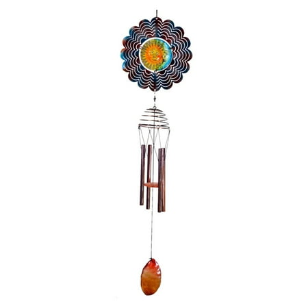 - Great World Moon / Sun Metal Spinner Wind Chime