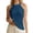 Tank 72#Blue, variant on Tank Tops for Women Ribbed Halter Neck Slip Slim Fit Camisole Top with Built In Bra Sleeveless Layering Undershirt Summer Outdoor