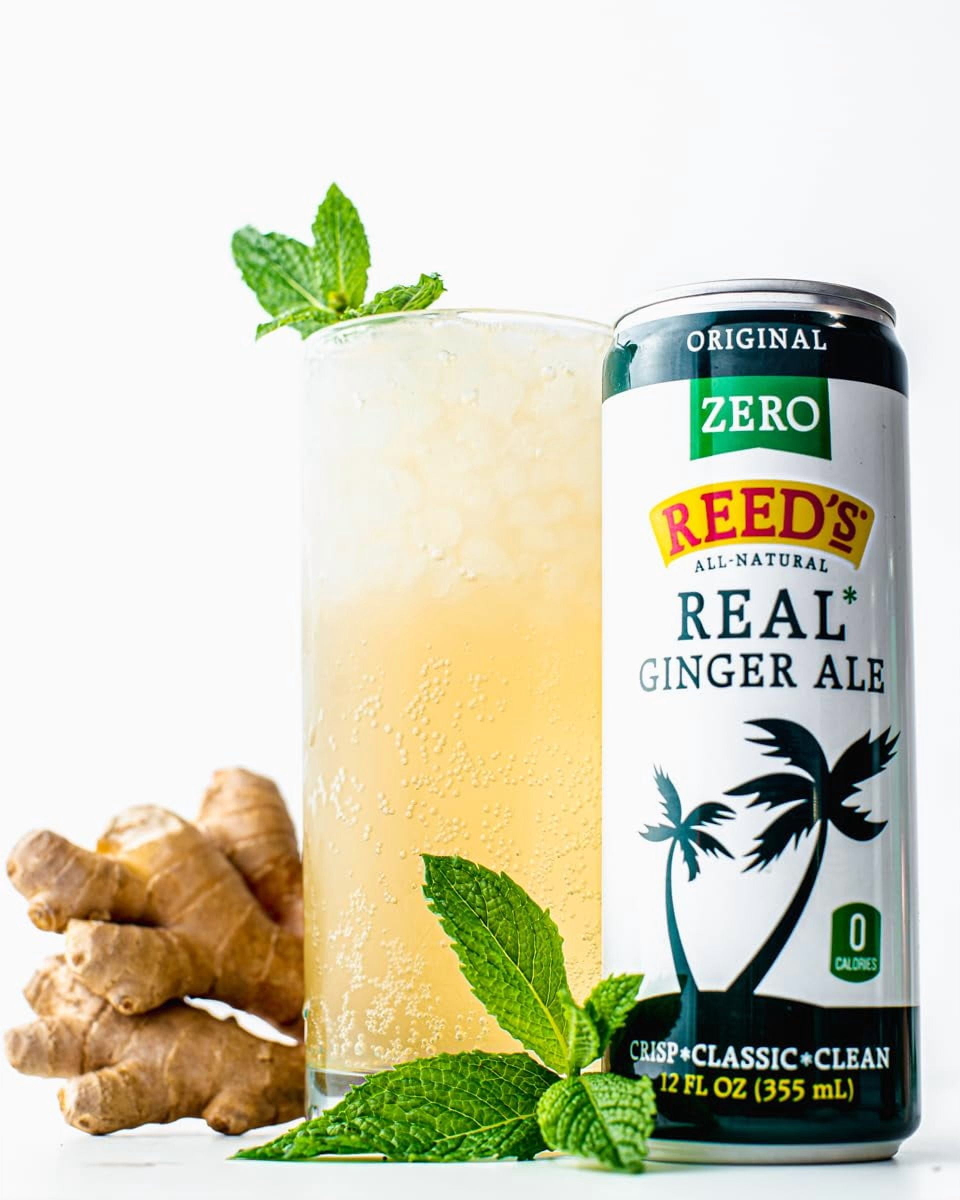 (Pack of 6) Reed's Zero Sugar Ginger Ale Soda, 12 fl oz