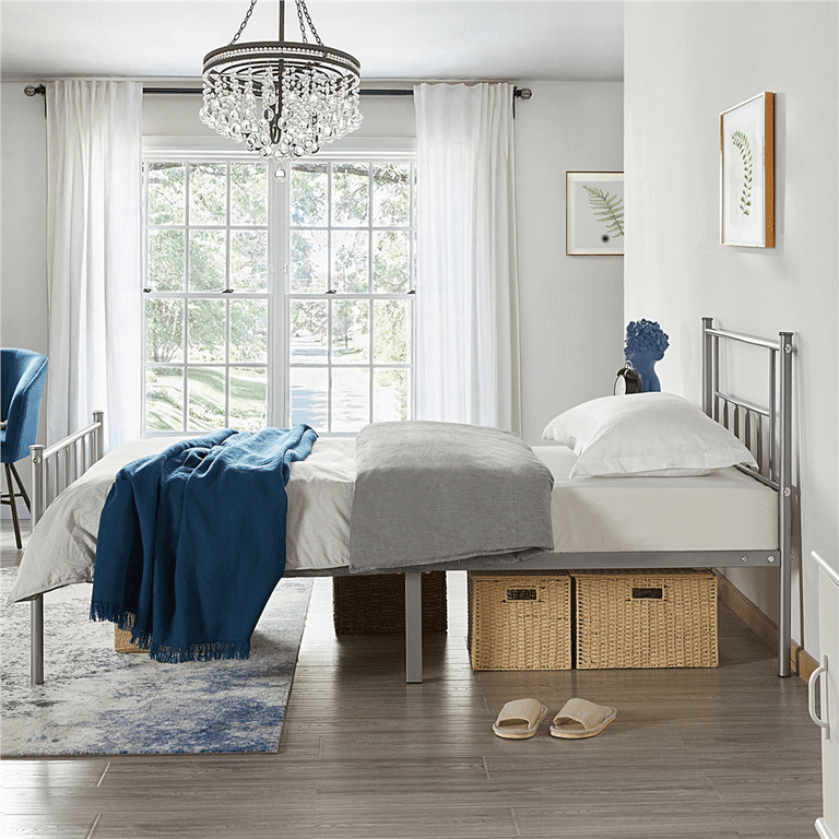 Silver twin bed deals