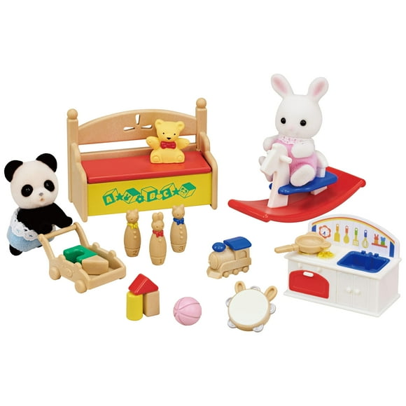 Caja de juguetes Ternurines Calico Critters para bebés con conejito de nieve y panda