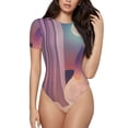 thumbnail image 1 of Balery Dreamy Moonlit Window Body de cuello redondo de manga corta para mujer Tops de manga corta Tops básicos-XX-Large, 1 of 7
