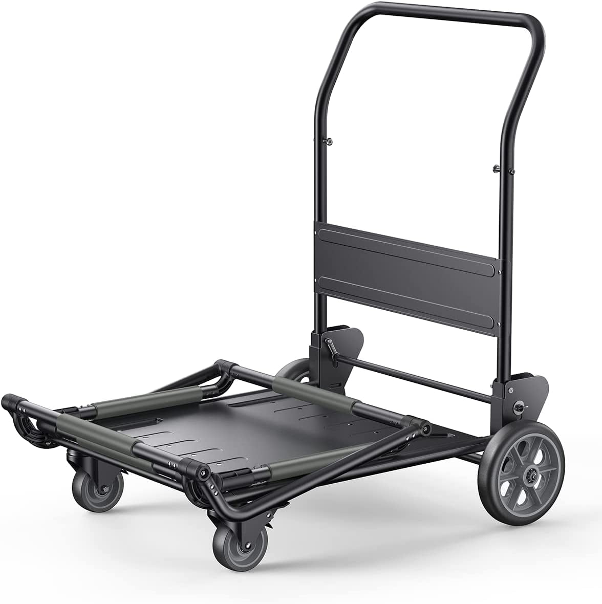 BLUETTI Folding Trolley, 330lbs Load Capacity Foldable Hand Truck with 360° Universal Front Wheel and Foot Brake System for AC200MAX/AC300/AC500