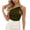 Army Green, variant on EazyTech ​Women's One-Shoulder Sleeveless Top – Asymmetric Metal Buckle Detail for Summer