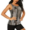 thumbnail image 2 of Bixox Women's Wooden Texture Printed Sleeveless Fitness Workout Running Quick-Dry Tank Top, 2 of 7