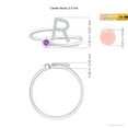 thumbnail image 4 of ANGARA Natural Capital "R" Diamond Initial Ring with Bezel-Set Amethyst in 14K White Gold for Women (Size-2.5mm) | February Birthstone, Anniversary, Jewelry Gift for Women | Natural Amethyst Ring, 4 of 9
