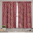thumbnail image 2 of Ambesonne Abstract Valance & Curtain, Intricate Hexagon Shapes, 55"x24", Burnt Sienna Multicolor, 2 of 7