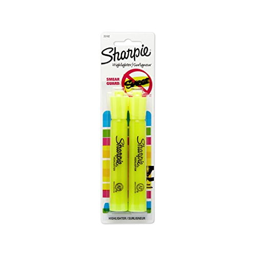 Sharpie Accent Fluorescent Yellow Highlighters 2 Count By Newell 1 Pack Each 