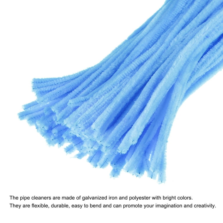 30CM/12Inch Pipe Cleaners, 300 Pack Flexible Chenille Stems, Light Blue