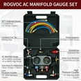 thumbnail image 2 of 3 Way AC Gauge Set，HVAC Gauges for R134a R410a R12 R22 R502 Refrigerant，Refrigerant Gauge Kit with 5FT Hoses，Anti-Collision Dial，R410a Adapter，Puncturing Can Tap, 2 of 7