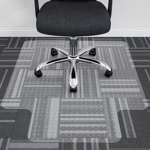HOMEK Office Chair Mat for Carpet, 45" x 53" Transparent Desk Chair Mat for Low Pile Carpeted Floor, Easy Glide Carpet Floor Protector Mat for Home a