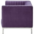 thumbnail image 4 of Posh Living Hayden Velvet Tuxedo Loveseat with Y-Metal Base in Purple/Chrome, 4 of 9