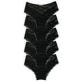 thumbnail image 2 of Gibobby Pantys para Mujer Bragas para mujer, encaje ganchillo, bragas con cordones, ropa interior calada Sexy （Negro， L), 2 of 3