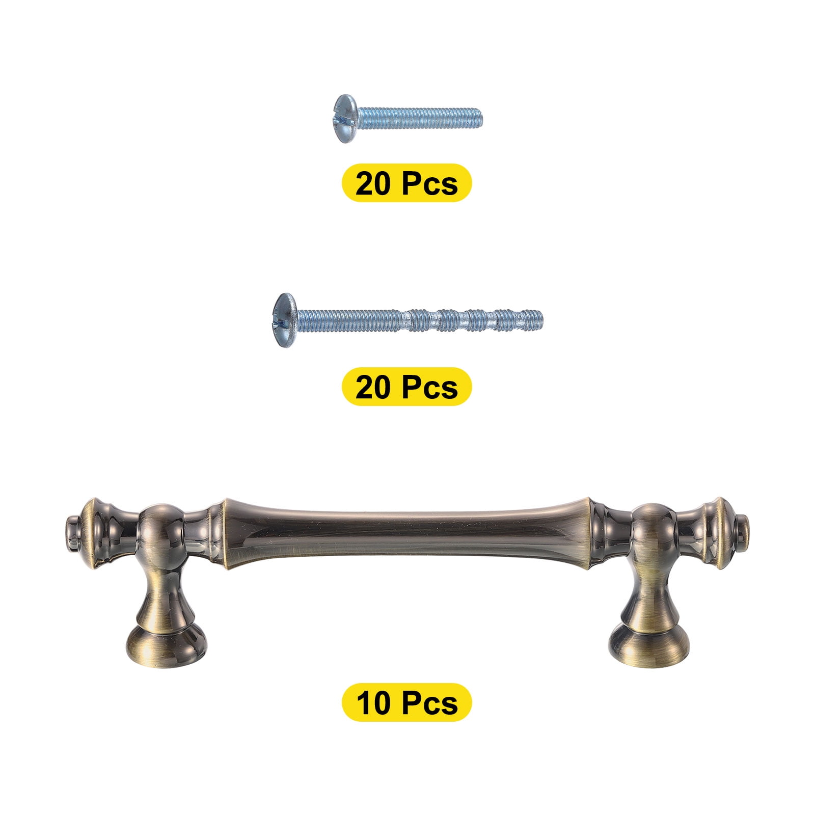 10pcs Cabinet Pulls Kitchen Dresser Pulls Drawer Pulls Hardware Pulls for Kitchen Drawer Cabinet Brushed Vintage Brass