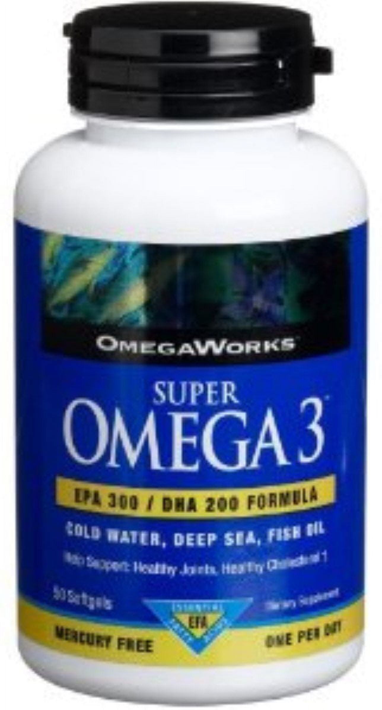 OmegaWorks Super Omega 3 EPA 300 / DHA 200 Formula Fish Oil Softgels 50 Each - (Pack of 6)