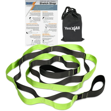 - Yes4All Yoga Stretch Strap with Loops – Stretch Out Strap / Exercise Yoga Strap for Stretching, Flexibility & Physical Therapy (12 Loops, Green and Black)