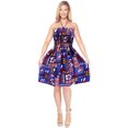 thumbnail image 5 of HAPPY BAY Women's Summer Boho Halter Smocked Mini Swing Beach Dress Tube Top Strapless Dresses for Women One Size Berry, Floral, 5 of 5