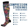 thumbnail image 2 of FORMRS Womens Knee High Socks Casual Long Thick Travel Daily Wear, 1 Pair, Vibrant Blooming Flowers, 2 of 6