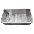 thumbnail image 1 of Nantucket Sinks ZR3218-OSD 32-Inch Pro Series Single Bowl Undermount Kitchen Sink with Offset Drain, Stainless Steel, 1 of 4