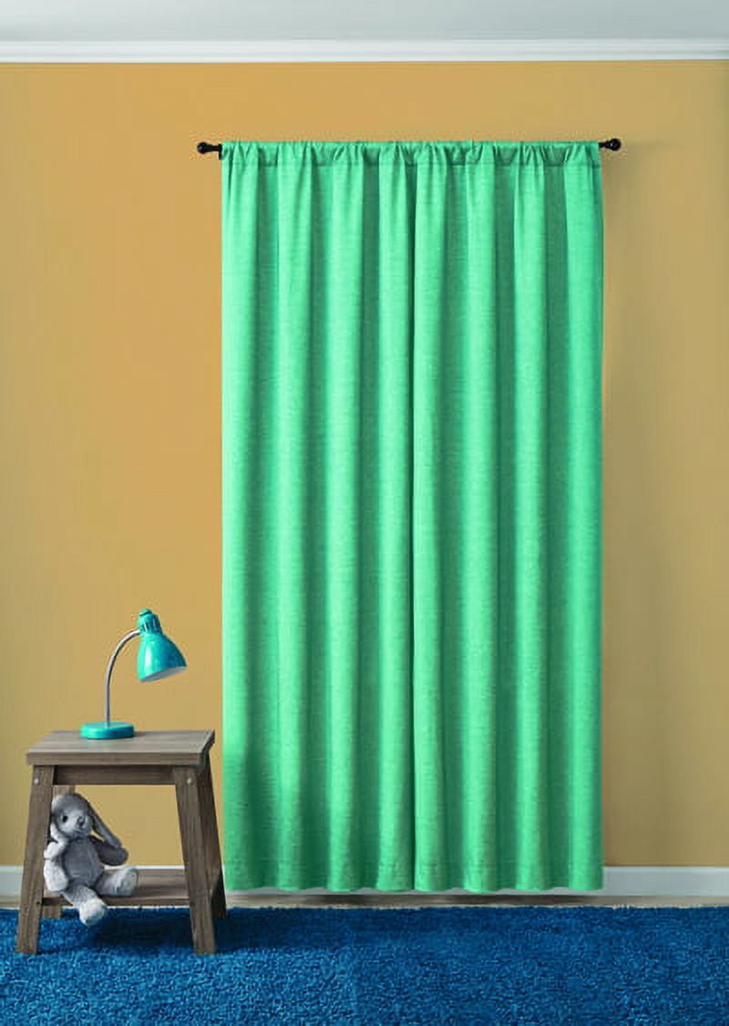 (2 pack) Your Zone Blackout Curtain Panel Pair, Set of 2, Chambray Turquoise, 38 in x 84 in