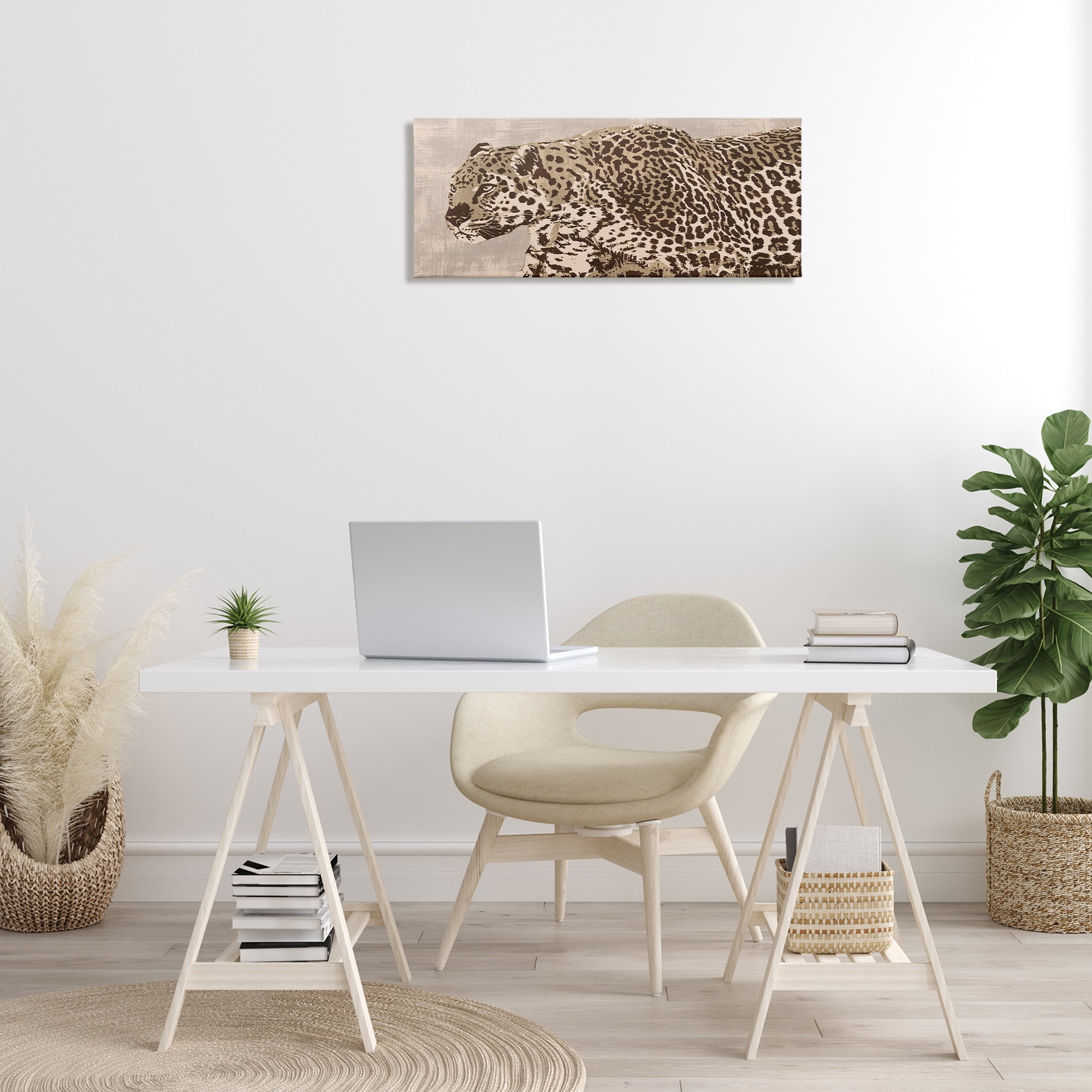 Stupell Industries Fierce Growling Cheetah Animals Painting Wrapped Canvas Art Print Wall Art, 30 x 13