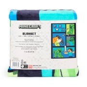 Minecraft Kids Twin/Full Blanket, 62 x 90, Microfiber, Green and Blue, Mojang