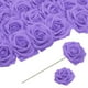 thumbnail image 1 of Uxcell 25pcs Rosas Flores Artificiales, Rosas Falsas con Tallos para Bodas, Fiesta, Oficina, Morado, 1 of 6