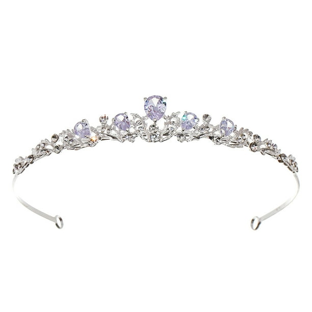 KAKOWELY Tiara de corona de diamantes de imitación, tocado de corona de novia, tocado de boda brillante, banda para el cabello