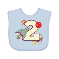 Inktastic 2nd Birthday Outer Space Theme Boys or Girls Baby Bib