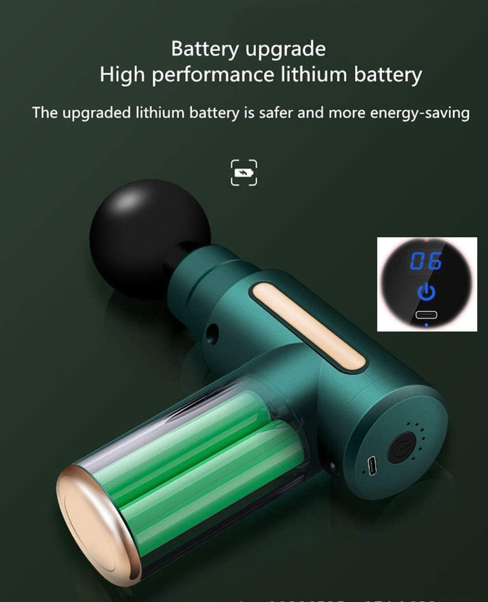 Muscle Massage Gun, Massage Gun Mini Portable Electric Deep Tissue Percussion Massager for Pain Relief, 6 Speed Quiet Body Fascia Gun Handheld Muscle Massager for Athletes with 4 Massage Head