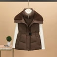 thumbnail image 2 of CYRBOKO Women's Winter Puffer Vests, Lightweight Full Zip Thermal Sleeveless Quilted Jacket Coffee Size 2XL, 2 of 5