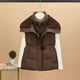 thumbnail image 1 of Chaquetas y abrigos casuales sin mangas y sin capucha para mujer, chaqueta fina de plumón con cuello alto, sin mangas, ajustada, ligera, con bolsillo y cremallera, abrigo de poliéster para mujer, 1 of 5