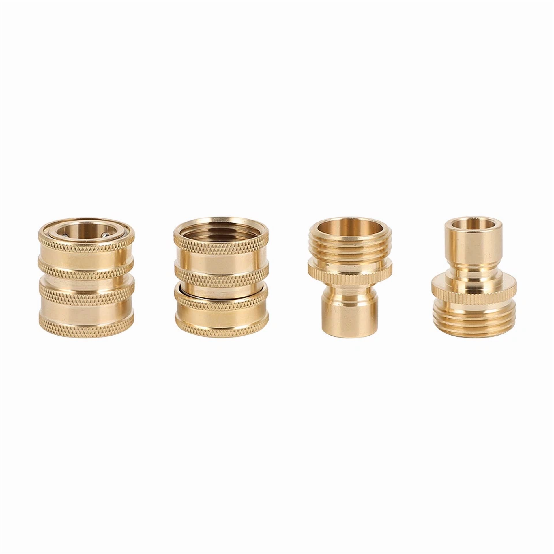 PURELY- 3/4" Garden Hose Quick Connect Water Solid Brass Female Male Connector Set