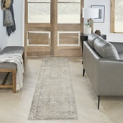 Nourison Astra Machine Washable Persian Beige 2'2" x 12' Area Rug (2x12)