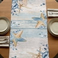 thumbnail image 5 of Table Runners 72 Inches Long Dress Scarves, Blue Eucalyptus Coastal Farmhouse Kitchen/Dining Table Runner, Coffee Tablerunners, Beach Starfish Shell Nautical Vintage 14x72 Inch, 5 of 9