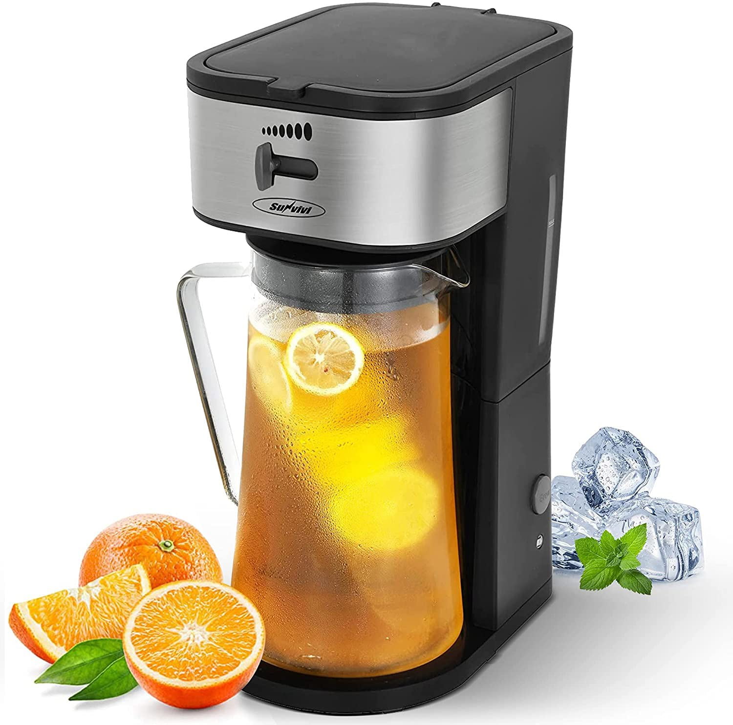 3 Quart Iced Tea Maker with Glass Pitcher,Ice Tea Maker with Infusion