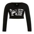 thumbnail image 4 of Women Ribbed Tops Long Sleeve Over Navel Crop Tops Autumn T-Shirt, 4 of 6